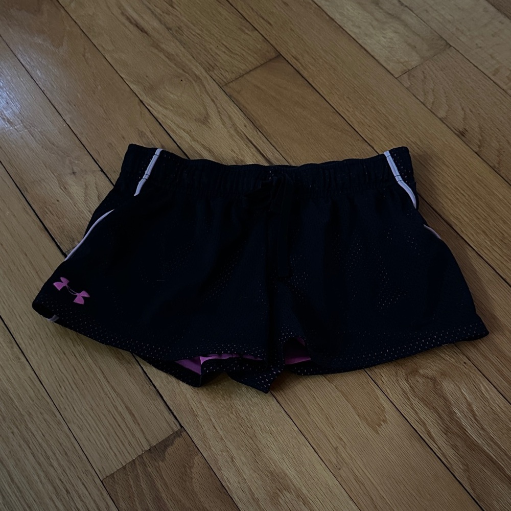 Under Armour Black Shorts with Pink Trim